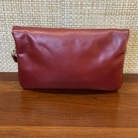 🌟HP🌟VTG 1970s-80s Etienne Aigner Oxblood Leather Envelope Shoulder Bag USA - Picture 16 of 16